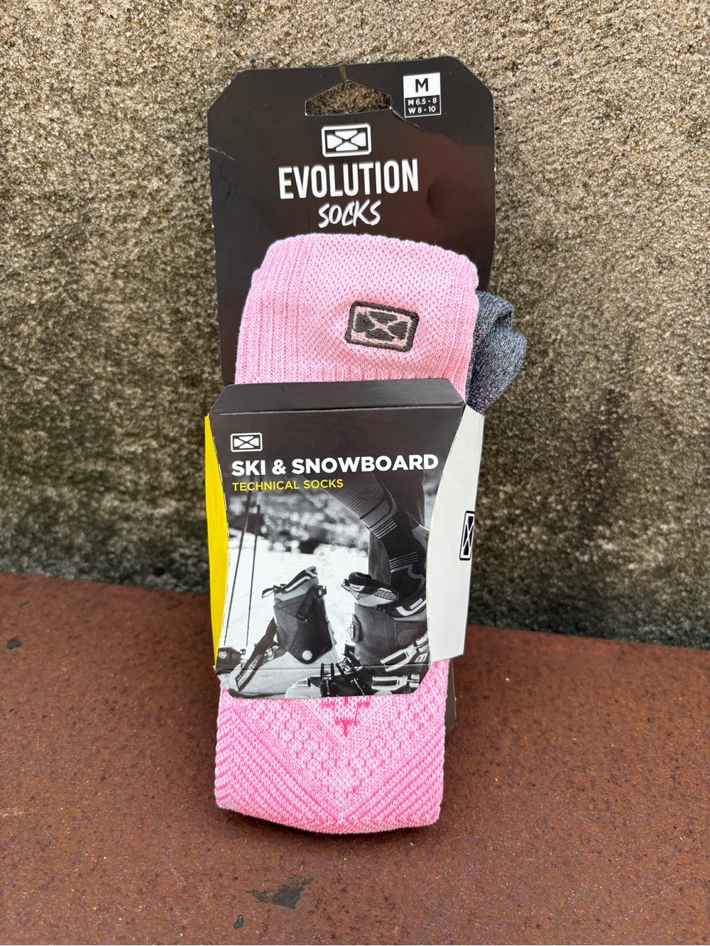 Evolution Socks Unisex Medium M6.5-8 W8-10 Technical Ski Snowboard Platform Pink